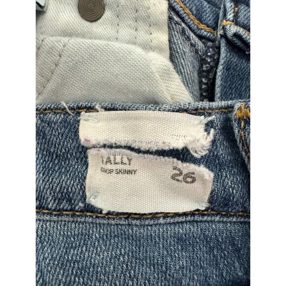 Hudson Tally Crop Skinny Jean Womens 26 Medium Blue Distressed Denim Low Rise - Picture 6 of 12